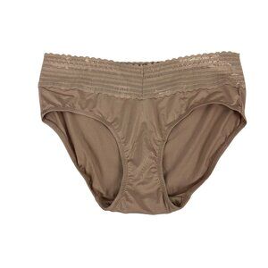 Warners Womens Light Brown Lace Trim Briefs Size M/L